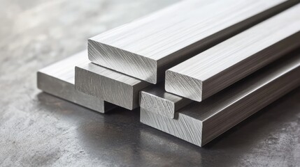 Industrial Steel Bars Stacked on Metallic Surface for Construction and Manufacturing Applications