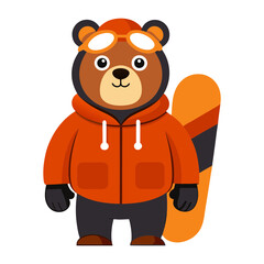 A bear wearing a winter sports outfit vector art illustration