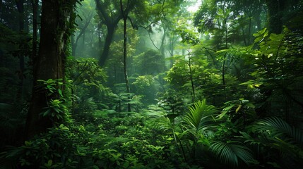 Fototapeta premium The Scenic Scene of a Dense Forest and the Beauty of Nature