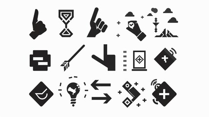 Professional Digital Hand Pointers Vector Graphics for Web Design Cursors