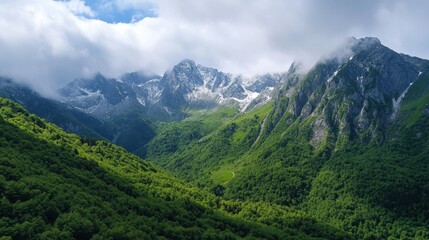 Majestic Mountain Valley Scenery
