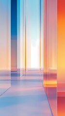 Blue and orange gradient glass city scene poster  background