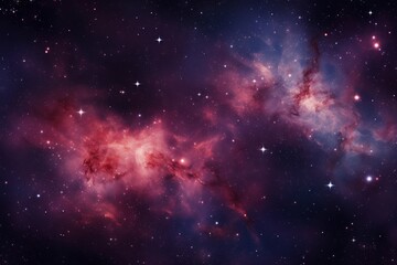 Naklejka premium Vibrant cosmic nebula featuring a stunning display of colorful clouds in the vastness of space