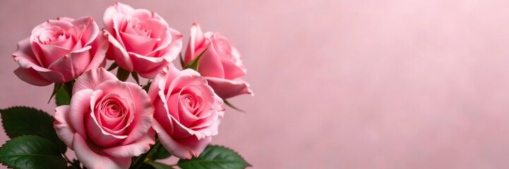 A beautiful bouquet of freshly picked pink roses with delicate stems and vibrant blooms, pick up roses, fresh rose bouquet