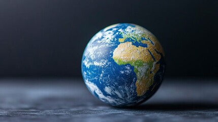 Fototapeta premium Small Globe Representing Our Planet Earth on Dark Background