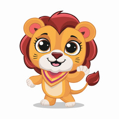 The Cute lion Cartoon illustration Design