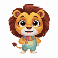 The Cute lion Cartoon illustration Design