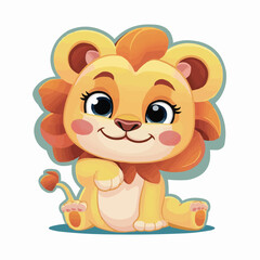 The Cute lion Cartoon illustration Design