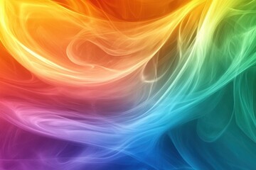 Abstract rainbow smoke swirls.