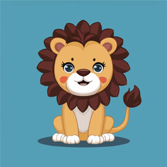 The Cute lion Cartoon illustration Design