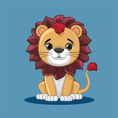 The Cute lion Cartoon illustration Design