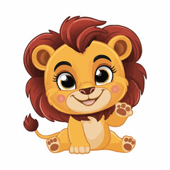Obraz premium The Cute lion Cartoon illustration Design