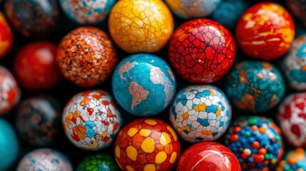 Colorful Marbles Close-Up A World of Patterns and Textures