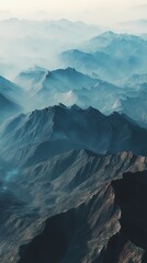 blue mountain illustration poster background