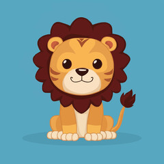 The Cute lion Cartoon illustration Design
