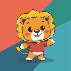 The Cute lion Cartoon illustration Design