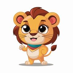 The Cute lion Cartoon illustration Design