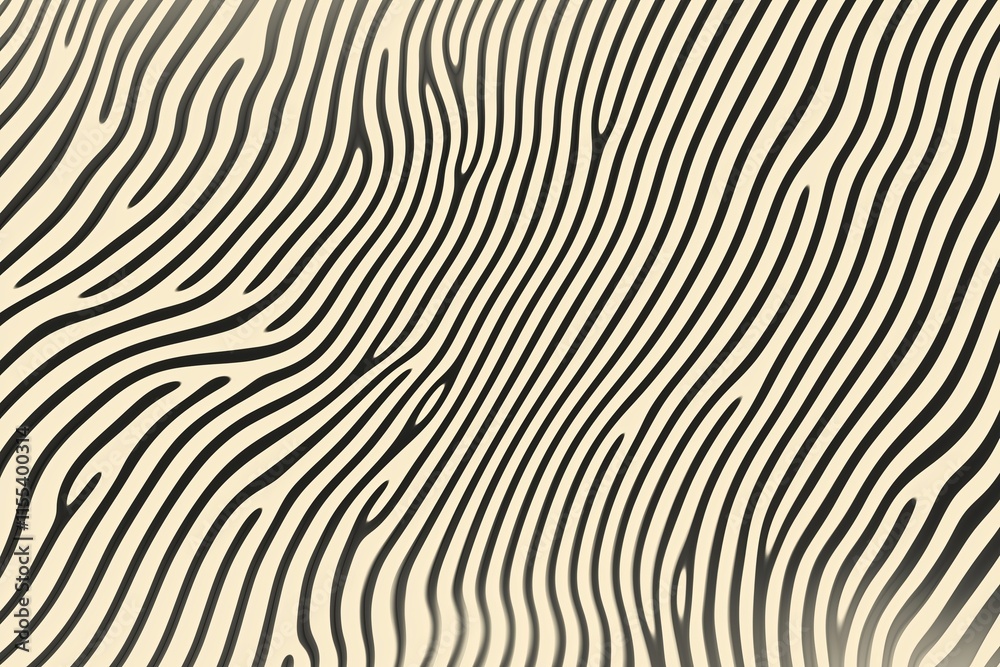 Poster A minimalist wave pattern on a light cream background