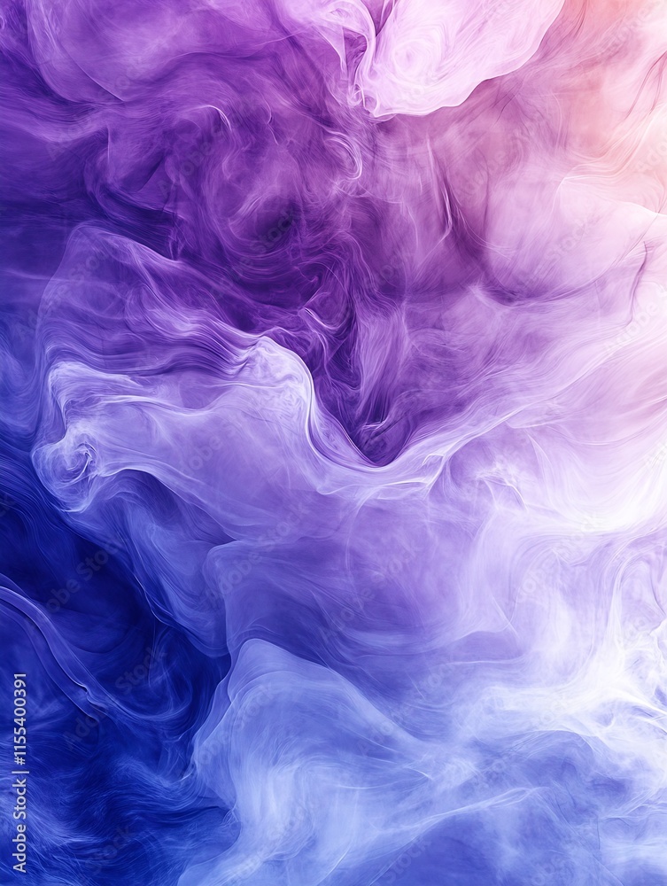 Poster colorful abstract smoke art with purple and blue swirling patterns : generative ai