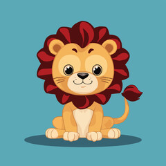 The Cute lion Cartoon illustration Design