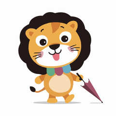 The Cute lion Cartoon illustration Design