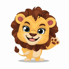 The Cute lion Cartoon illustration Design