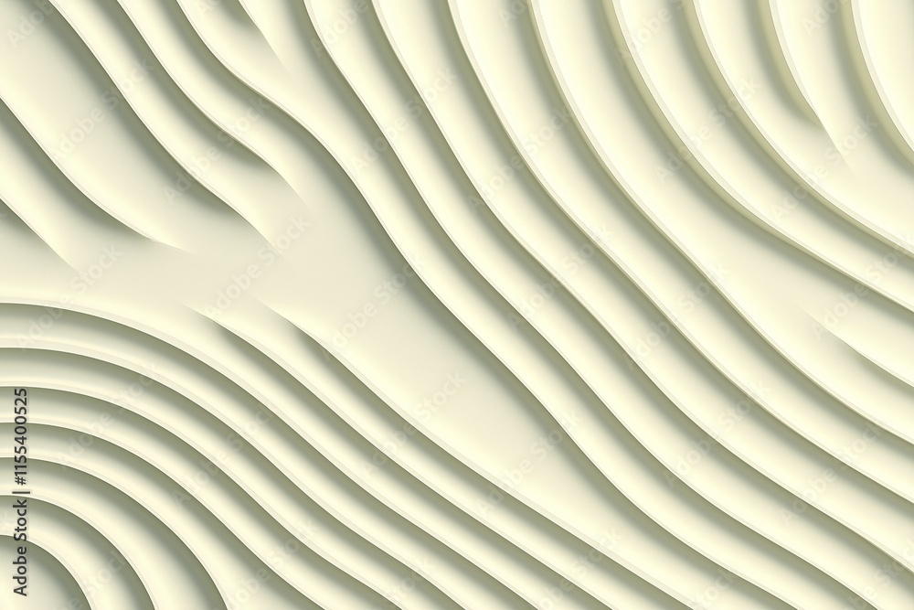Poster a minimalist wave pattern on a light cream background