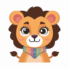 The Cute lion Cartoon illustration Design
