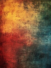 Obraz premium Vibrant Grunge Textured Abstract Background with Energetic Red Yellow and Blue Tones : Generative AI