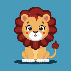 The Cute lion Cartoon illustration Design