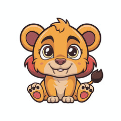 The Cute lion Cartoon illustration Design