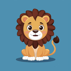 The Cute lion Cartoon illustration Design