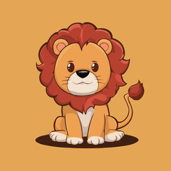 The Cute lion Cartoon illustration Design