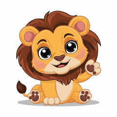 The Cute lion Cartoon illustration Design