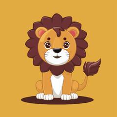 The Cute lion Cartoon illustration Design