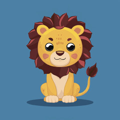 The Cute lion Cartoon illustration Design