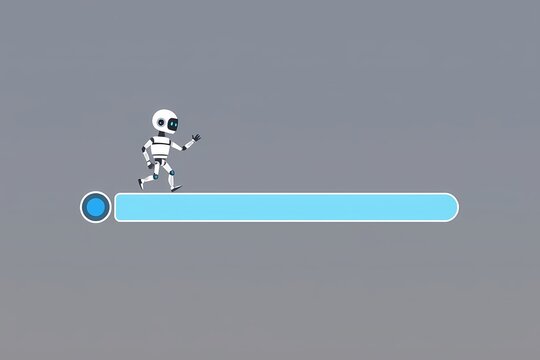 Robot Walking Progress Bar Animation