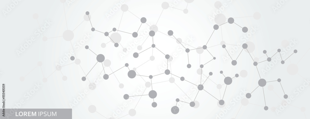 Aufkleber abstract connect molecule banner. science structure illustration