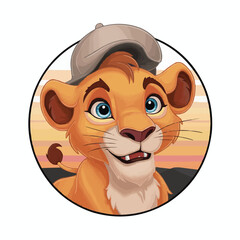 The Cute lion Cartoon illustration Design