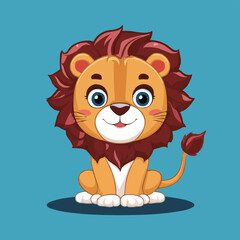 The Cute lion Cartoon illustration Design