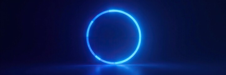 Obraz premium A bright blue circle gradient against a dark background, bright colors, eye-catching, striking image