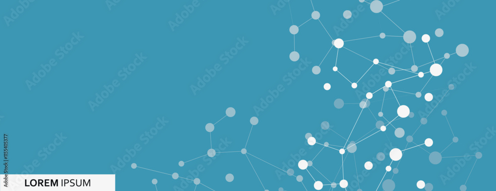 Aufkleber Abstract connect molecule banner. Science structure illustration