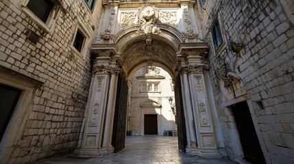 Obraz premium Ancient Stone Archway in a Croatian City