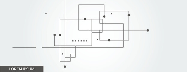 Connected lines and dots. Vector banner Illustration