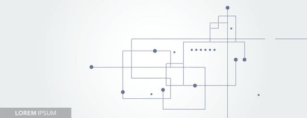 Connected lines and dots. Vector banner Illustration