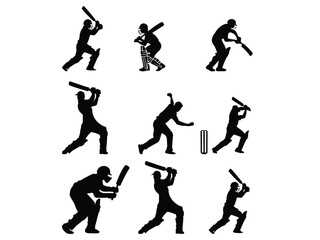 silhouettes of cricket 