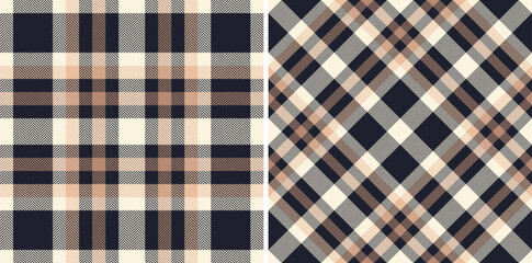 Check seamless background of textile tartan fabric with a texture pattern plaid vector. Set in winter colors for cozy casual brand clothing .