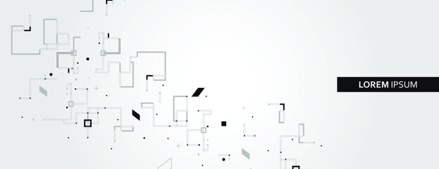 Vector line, square, circle elements. Style geometric pattern background