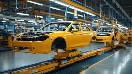 Naklejka premium Dynamic Lines and Angles in Automotive Production