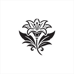 black and white floral elements